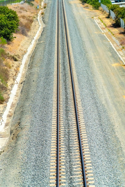 Vertical shot of a railroad
