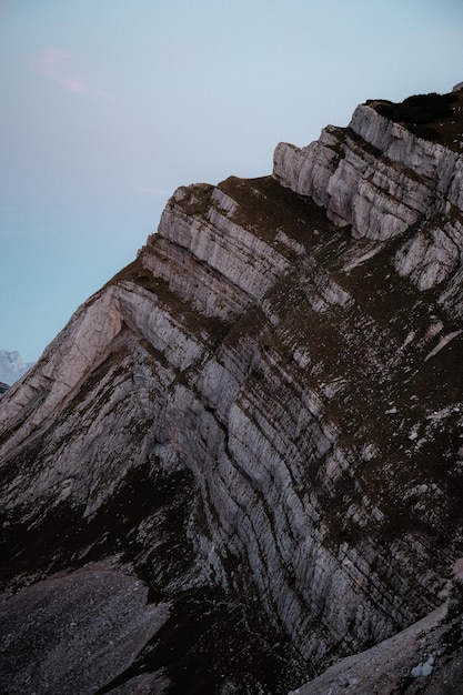 Vertical shot of a rocky mountain during the daytime