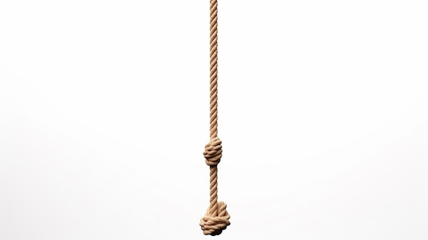 a vertical shot of the rope on white background