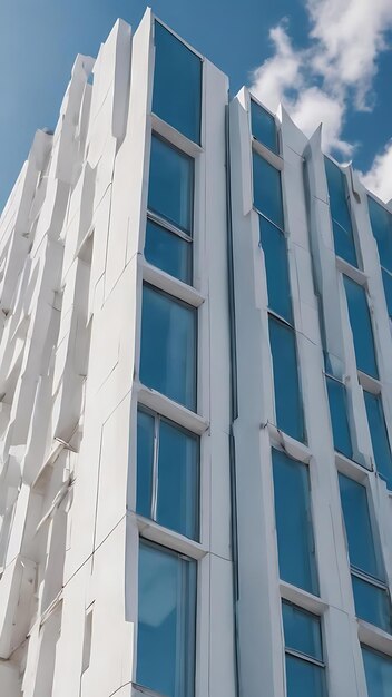 Vertical shot of a white building under the clear sky