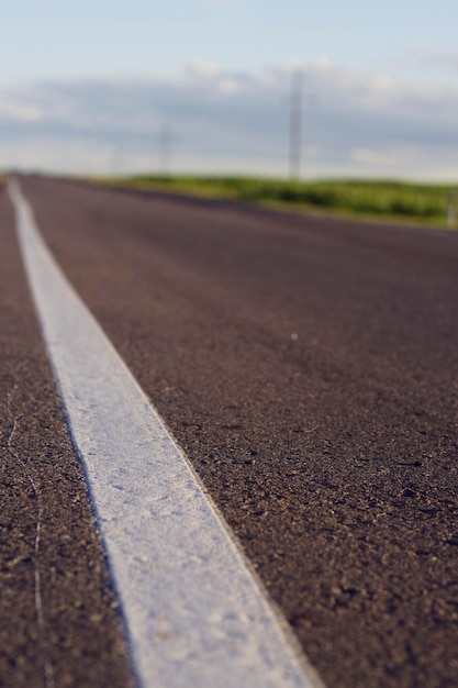 vertical shot with road in the countryside