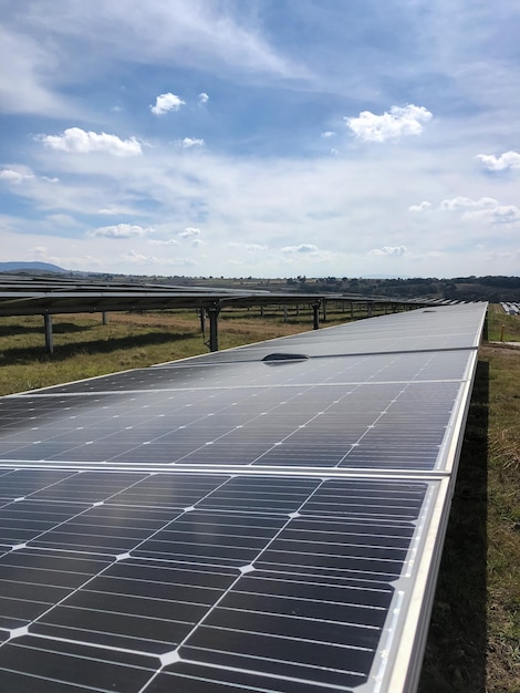 Vertical Solar panels close up mining electricity by solar panels solar power station solar energy environmental protection