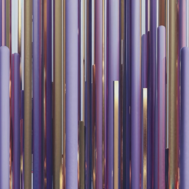 vertical thin golden lines mixed with lines of all shades of purple