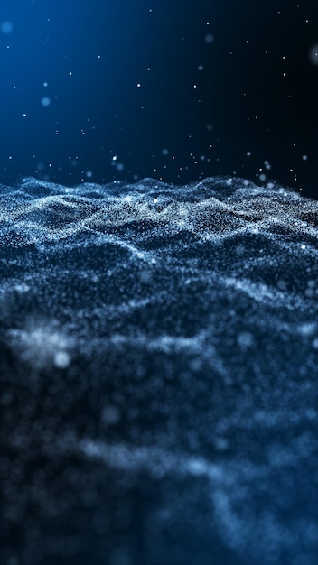 Foto video verticale sfondo di particelle di polvere azzurro