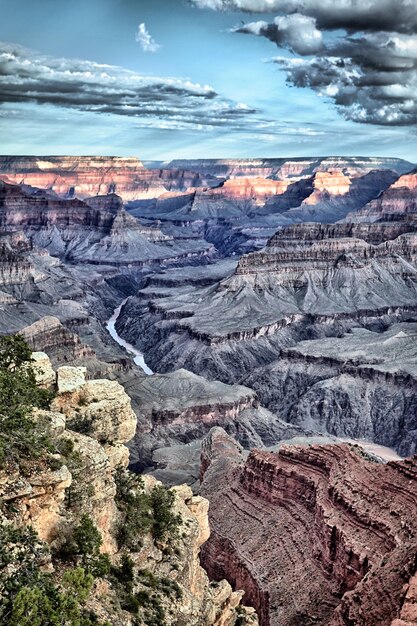 Photo vertical view of famous grand canyon, arizona, usa