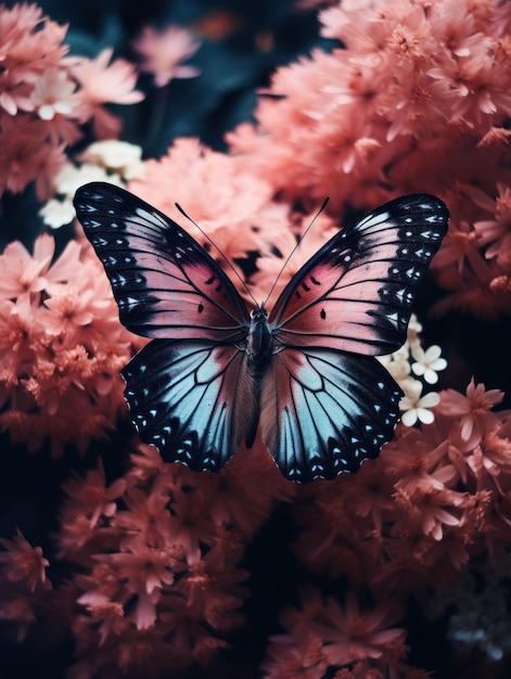 vertical wallpaper butterfly sits on a flower