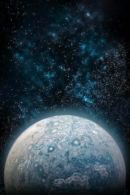 Vertical wallpaper of planet in space. outer dark space\
wallpaper. surface of planet . sphere. view from orbit. elements of\
this image furnished by nasa