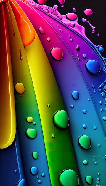 Vertical wallpaper with rainbow gradient colors Ai generated