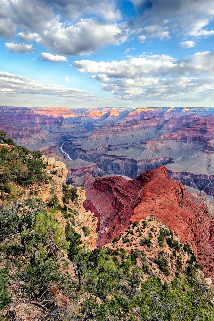 Foto verticale weergave van de beroemde grand canyon, verenigde staten