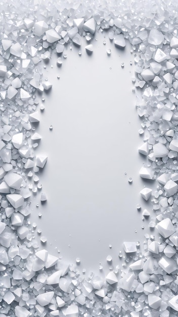 Verticale witte achtergrond met textuur met ijskristallen met ruimte voor tekst