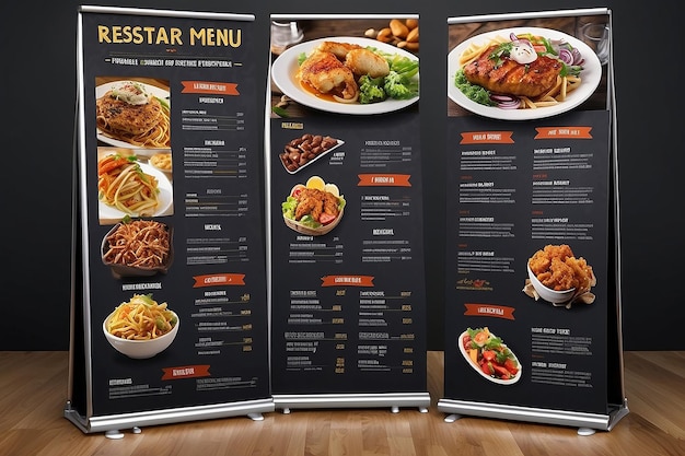 Foto vertoning van het menu van het restaurant