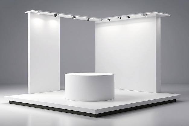Vertoonstand podium op kopieerruimte achtergrond Blank tentoonstellingsplatform