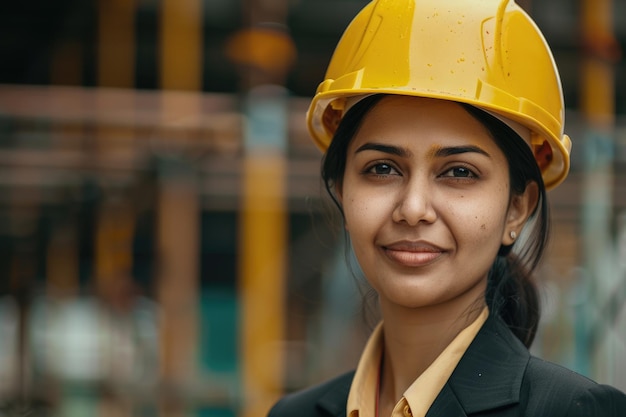 Vertrouwende Indiase bouwmanager op de werkplaats portret