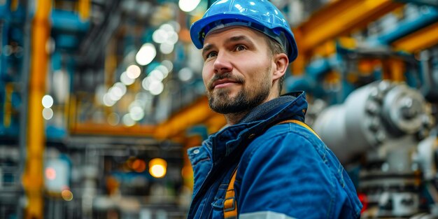 Vertrouwende ingenieur die toezicht houdt op machines in een industriële fabriek