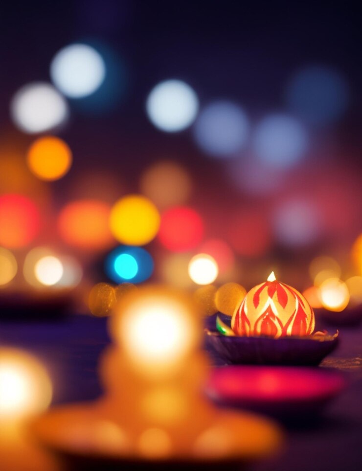 Foto vervaag diwali-tijd 's nachts voor achtergrond