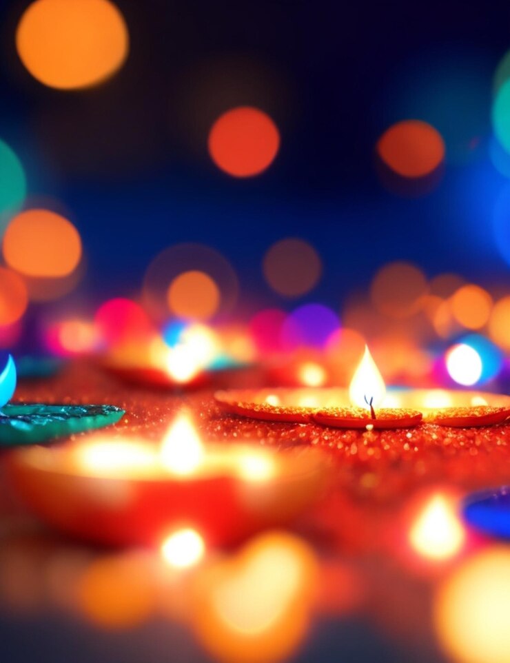 Foto vervaag diwali-tijd 's nachts voor achtergrond