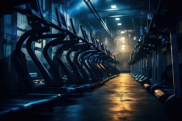 Foto vervaagde cardio-machines zijn gegenereerd.
