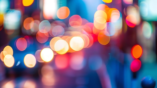 Vervaagde lichten avond stadsverkeer bokeh Defocused nacht stadsverkeer Vervaagde licht Generatieve AI