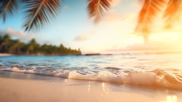 Vervaagde tropische strand achtergrond Zomervakantie