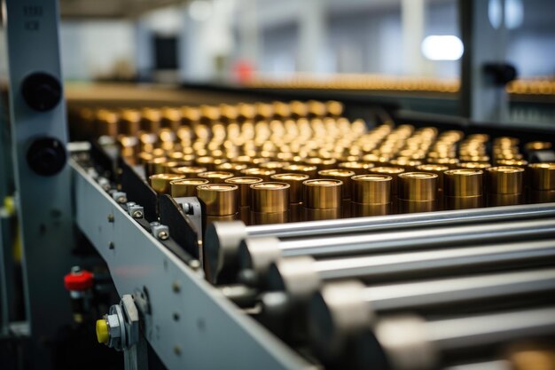 Vervaardiging van granaten en cartridges op de assemblagelijn van een militaire fabriek