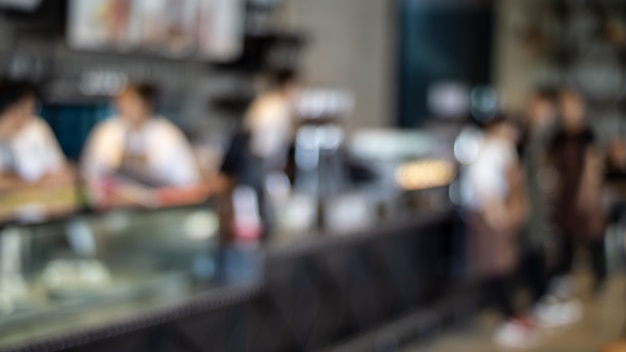 Vervaging of Defocus-afbeelding van coffeeshop of cafetaria voor gebruik als achtergrond