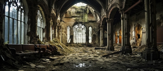 Foto vervallen interieur van een verlaten gebouw