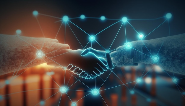 Vervoer- en logistiekconcept Handshake-deal van invesGenerative AI