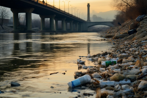 Vervuiling van rivieren vergroot door de aanwezigheid van vuilnis en plastic
