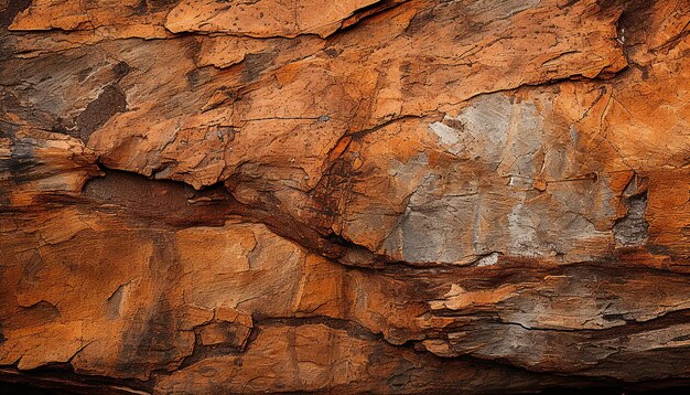 Foto verweerd stenen muur met ruw geconstrueerd oppervlak in de natuur gegenereerd door ai