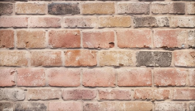 Verweerde bakstenen muur solide bouwmateriaal ouderwets bouwontwerp gegenereerd door AI