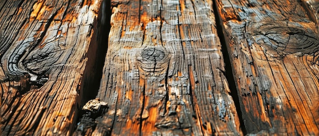 Foto verweerde houten planken met rijke textuurpatronen