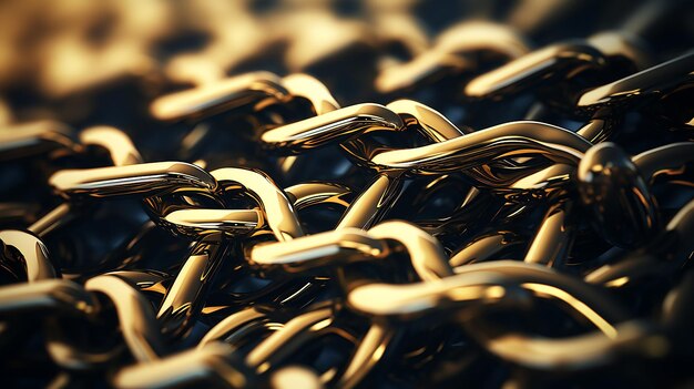 Verwikkelde gouden ketting 3D Render Abstract