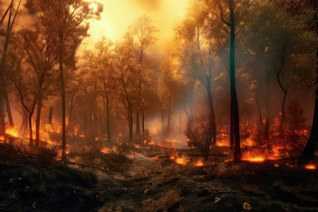 Verwoestende bosbrand Een tragische natuurramp Generatieve AI