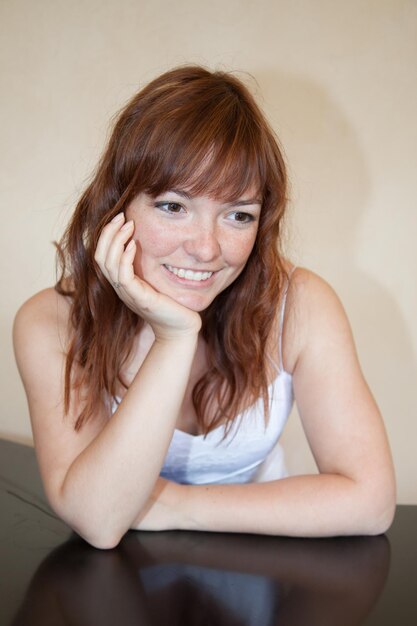 A very beautiful bride with red hair