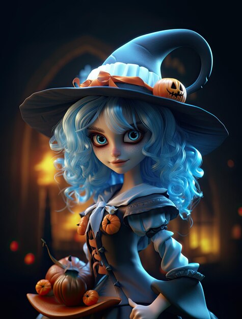 very beautiful cute witch halloween background