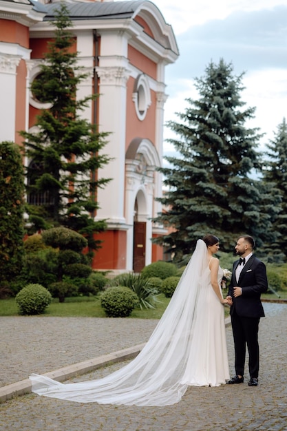 very beautiful and elegant bride and groom portrait