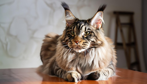 Very Beautiful Mainecoon Cat Photo