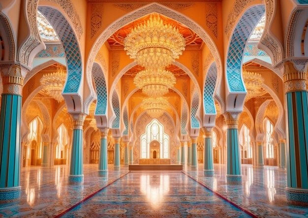 Очень красивая мечеть, оформленная в исламском стиле.