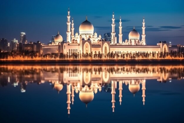 A very beautiful mosque decorated with Islamic design