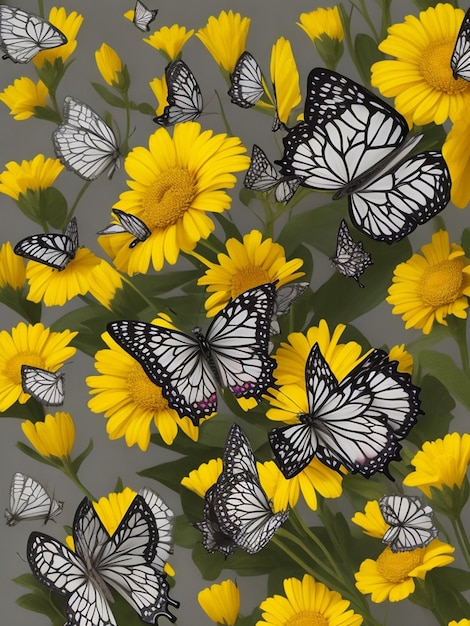 A very beautiful photo of butterflies flower wallpaper ai generated