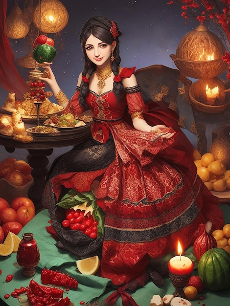 A very beautiful photo of happy yalda night ai generated