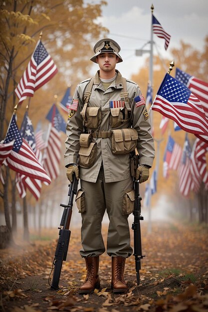 Photo a very beautiful photo of veterans day ai generated