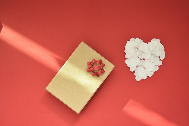 Very beautiful Valentine's gifts, on a red background.