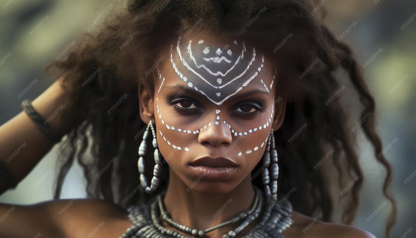 Premium AI Image a very black australian Aboriginal woman model
