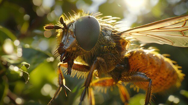 Photo a very close up photo of tsetse fly insect generated ai photo