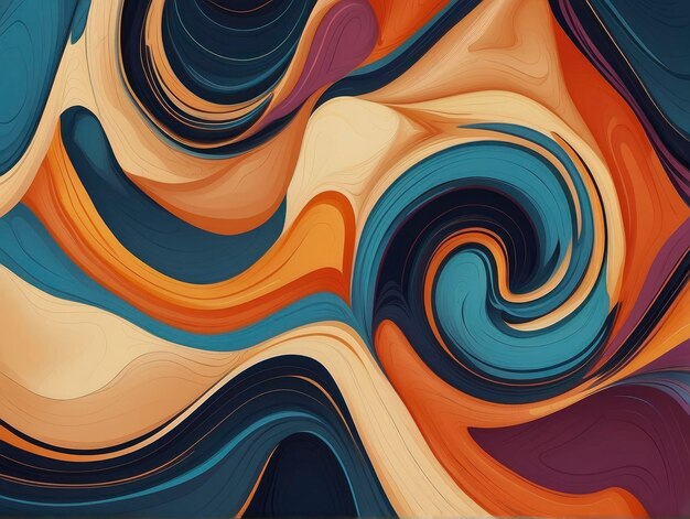 a very colorful abstract painting with a spiral design on its surface