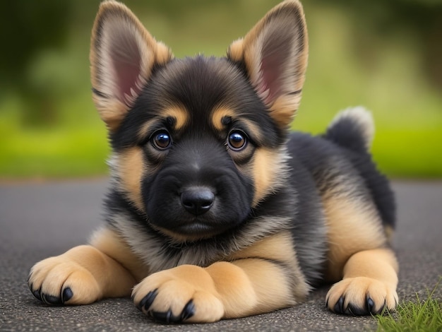 A very cute germen shepherd puppy