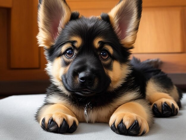 A very cute germen shepherd puppy