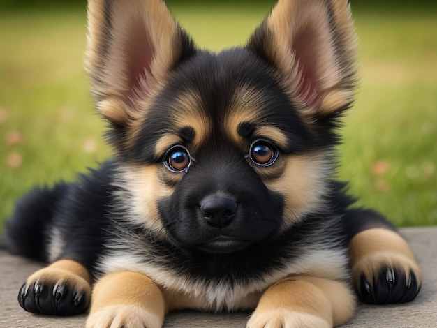 A very cute germen shepherd puppy