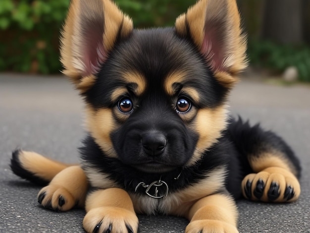 A very cute germen shepherd puppy